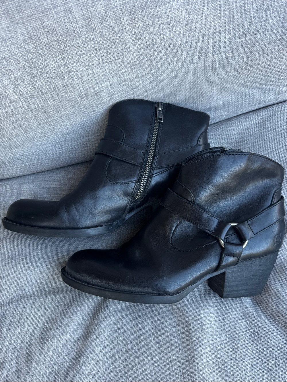 Born Carmel leather harness boots, western, moto, booties
